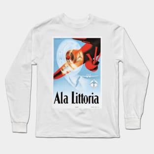 ALA LITTORIA ITALY Travel Advertisement Vintage Airline Long Sleeve T-Shirt